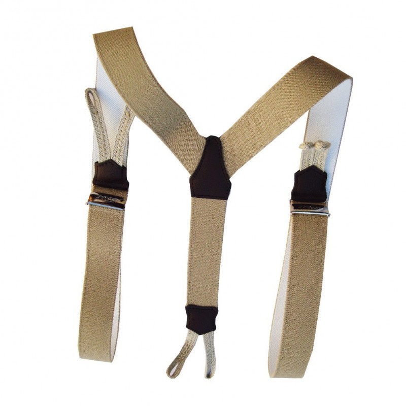 Bretelles attaches boutons beige