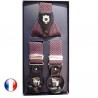 Bretelles Cotton Park rouge et marine