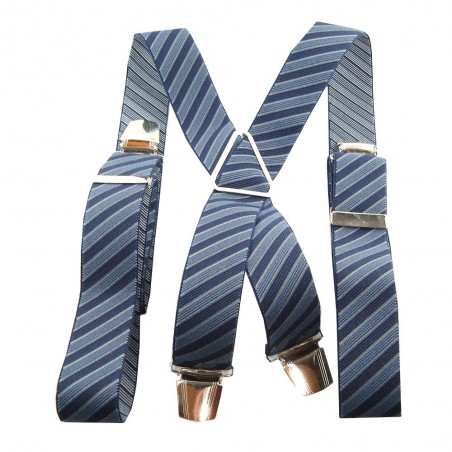 Bretelles rayures bleu et bleu marine