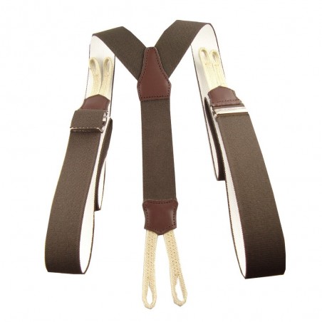 Bretelles attaches boutons marron homme